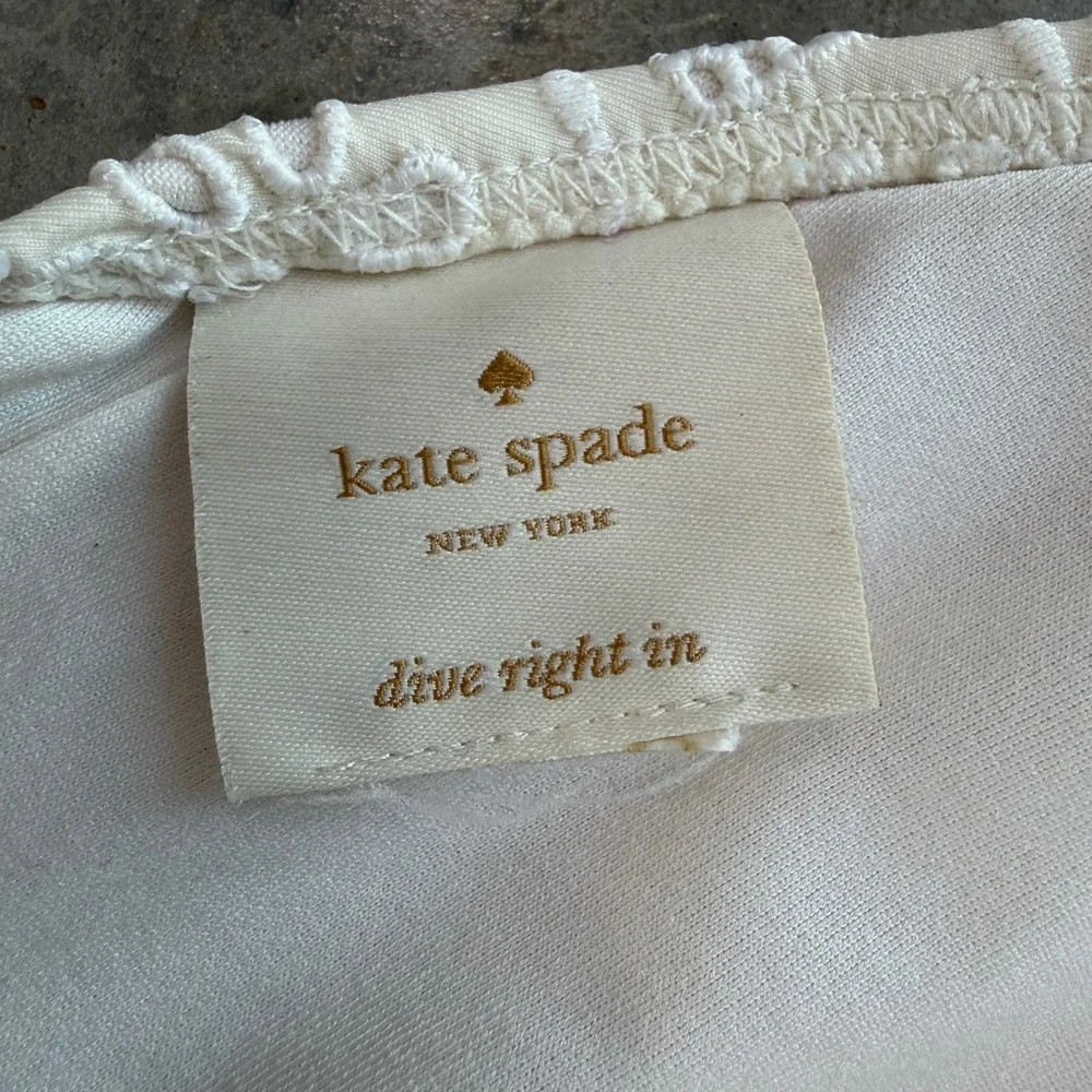 kate spade White and Gold Logo Swimwear Tag